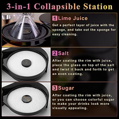 Margarita Salt Rimmer Set, 3-Tier Cocktail Rimmer, Bar Accessories