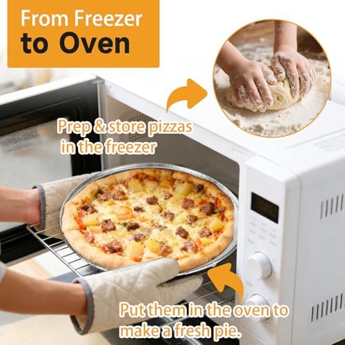 50 Pack 12 Inch Disposable Round Foil Pizza Pan Trays Aluminum Pizza