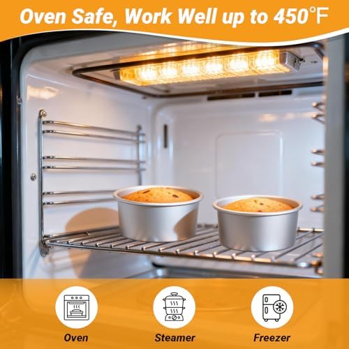 Beasea 6 Inch Round Cake Pan Set of 2, Nonstick Aluminum Alloy