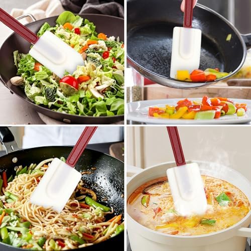 4 PCS Heat Resistant Silicone Spatulas, 10-Inch Silicone Scraper