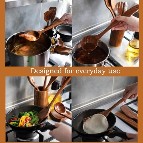 3-Piece Teak Wooden Utensil Set