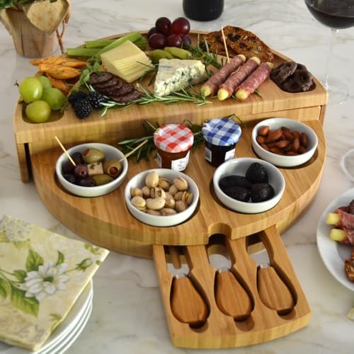 Picnic at Ascot Deluxe Custom Engraved Bamboo Cheese/Charcuterie Board
