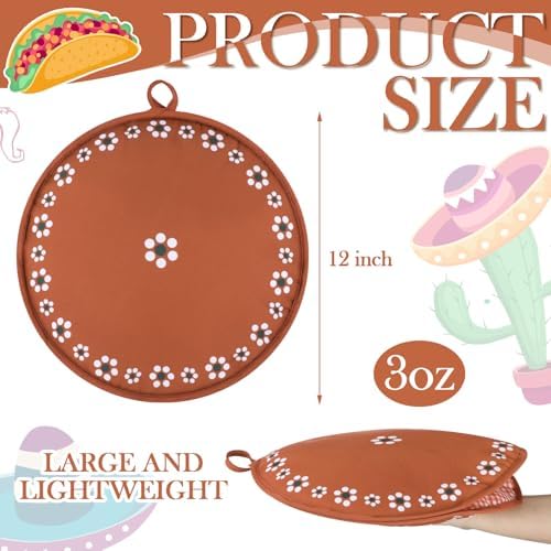 Honeydak 2 Pcs 12 Inch Tortilla Warmer Pouch,Clay Color