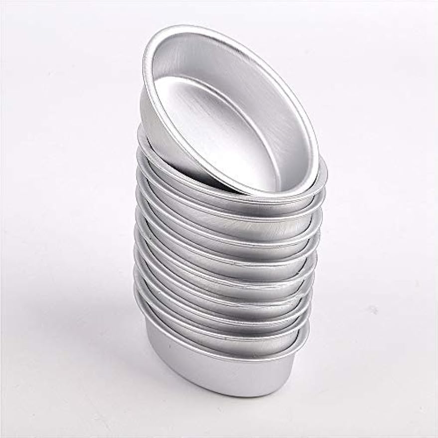 10pcs Mini Size Oval Egg Shape Aluminum Alloy Baking Molds for