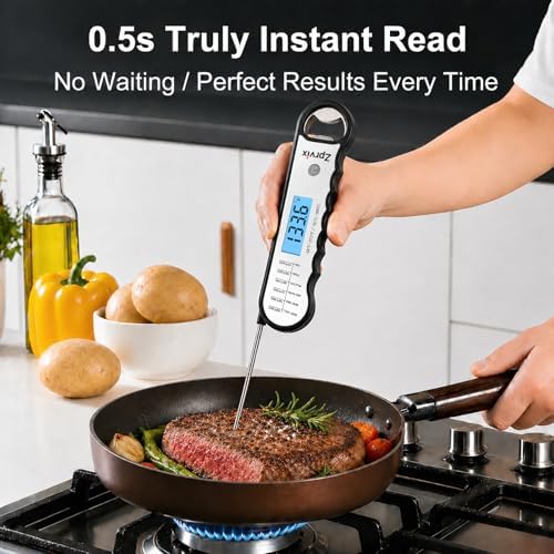 0.5s Instant Read Digital Meat Thermometer, ±0.5°F Accuracy