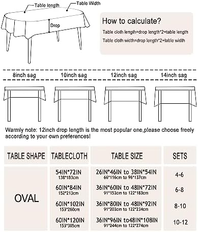 Bnejvif Spring Floral Oval Tablecloth - Waterproof Wrinkle Free