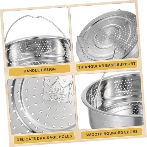 DOITOOL Stainless Steel Steamer Basket for Pot, 8.65inch/22cm Vegetable Steamer Basket Insert Steaming Rack with Handle, Vegetables Fruit Strainers and Colanders for Home Kitchen Cooking