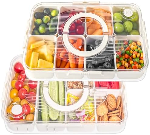 LUXEAR Snackle Box Container Dishwasher Safe Divided Serving Tray with