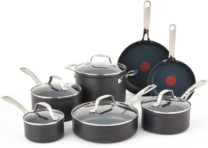 T-fal Platinum Hard Anodized Nonstick Cookware Set 12 Piece Oven Broiler Safe by T-falbrand