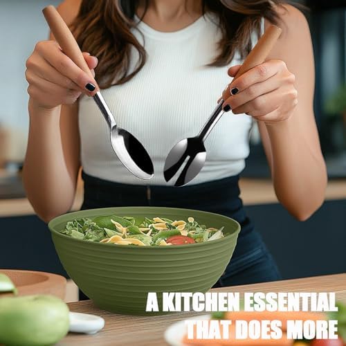 Artestia Extra Large Serving Spoon & Salad Tongs, 304 Stainless Steel