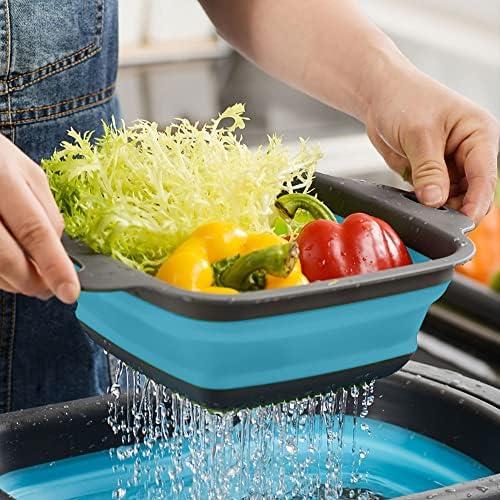LMF GoBuDDY Collapsible Colander Set of 2 Silicone Square Strainer