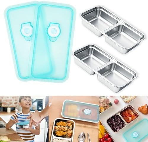 2pcs Grab and Go Snack Containers Stainless Steel, Reusable Snack