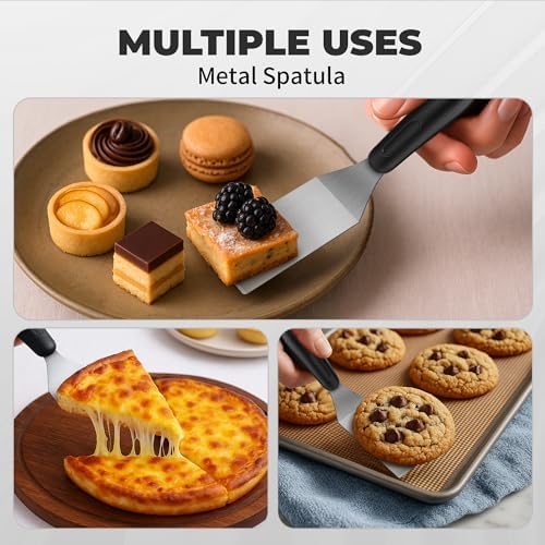 Stainless Steel Mini Spatula (4PC),Small Turners for Cake Brownies
