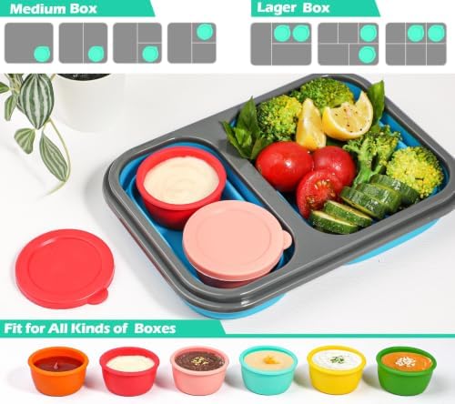 Webake Silicone Salad Dressing Container To Go, 1.6oz Mini Reusable