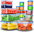 RockBerry 32 Pcs Large Plastic Food storage containers-85 oz to Sauces