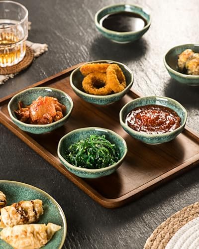 Dipping Bowls Set of 6, 3 oz Ceramic Soy Sauce & Condiment Dishes