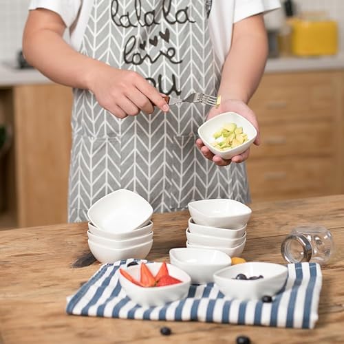 MALACASA 5 oz Porcelain Dip Bowls Set, 12 Pack Small Ramekins