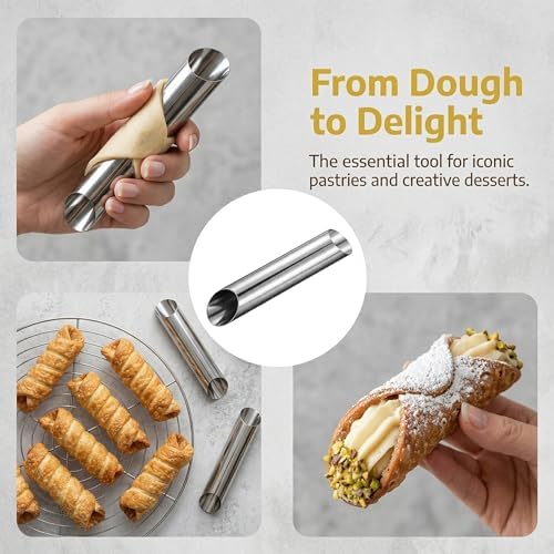 20 PCS Non-Stick Cream Horn Molds Stainless Steel,Cannoli Tubes