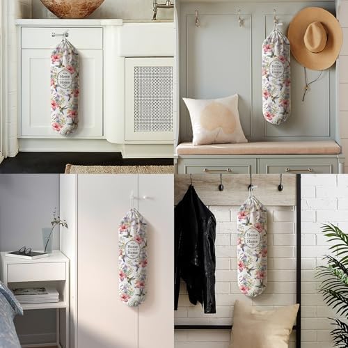 Hglian Hummingbird and Flower Plastic Bag Holder Storage Organizer