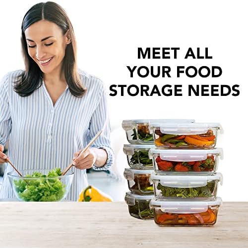 Razab 16 Pc 30 Oz Glass Meal Prep Containers