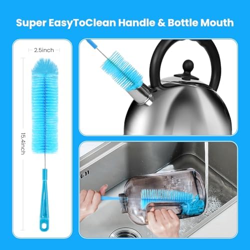 Bottle Brush, Straw Cleaner Brush & Water Bottle Brush,5 Pack Blue