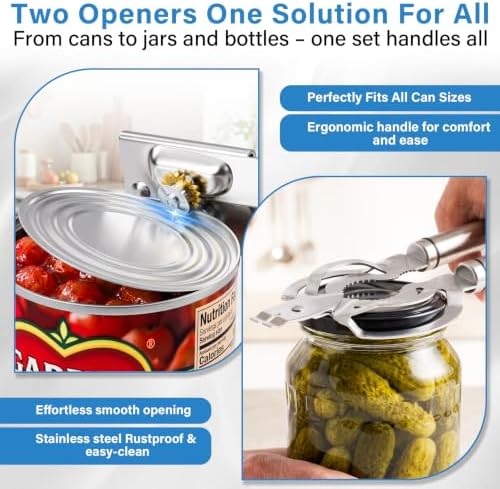 Can Opener, Manual Can Opener & Jar Opener Set