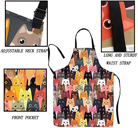 Adjustable Waterproof Apron Bib Apron with 2 Pockets Cooking Kitchen