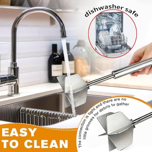 Meat Masher, 304 Stainless Steel 6 Blade Ground Beef Chopper Tool