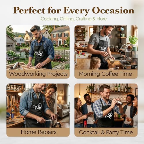 Funny Chef Apron Gifts for Men, Cooking BBQ Grilling Adjustable Bib