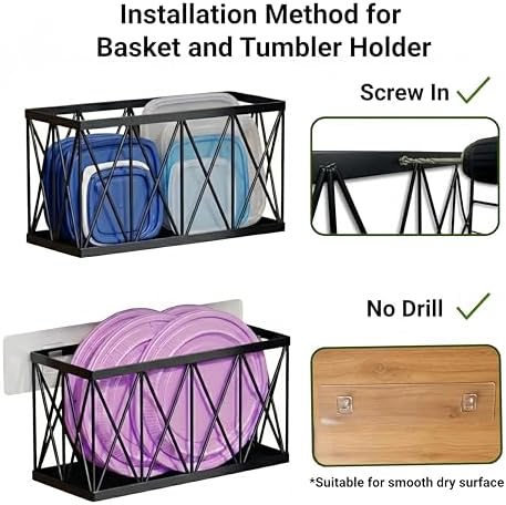 Cabinet Door Organizer Set for Lids and Straws, 4-Piece