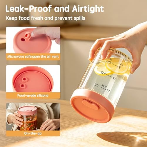 24oz Glass Soup Freezer Containers, 4 Pack