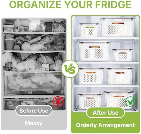 5 Pack Large Fruit Storage Containers for Fridge