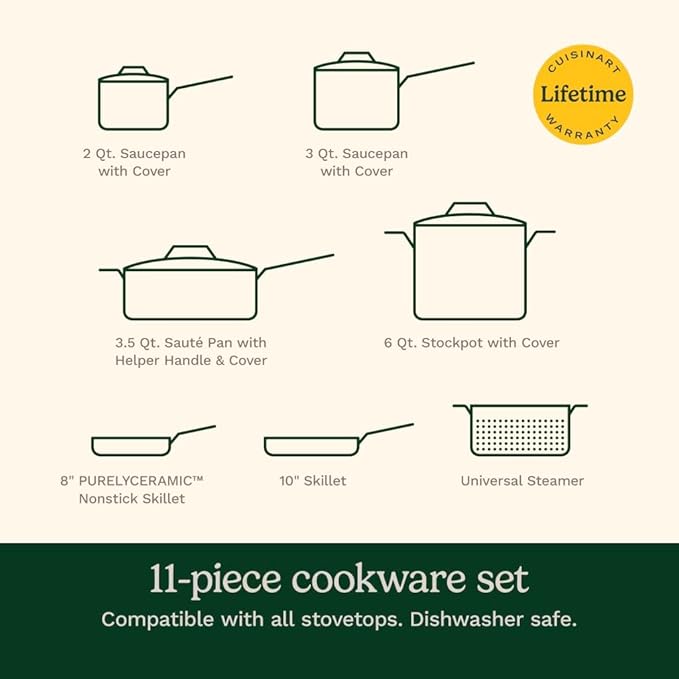 Cuisinart 11-Piece Matte Black Elegance Cookware Set - Image 7