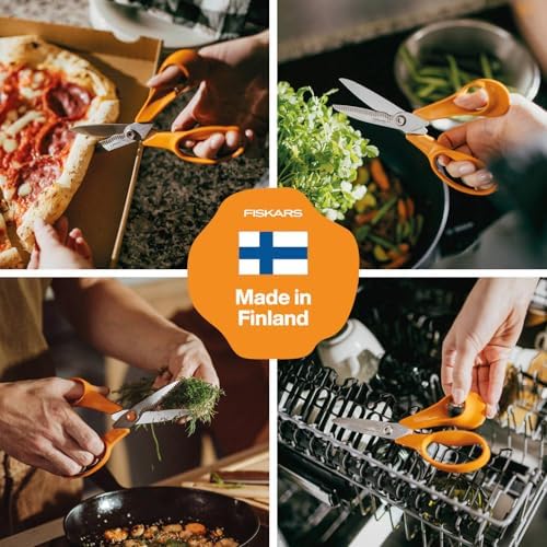 Fiskars Classic Kitchen Scissors, Serrated Blades, Right-Handed use