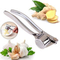 Zinc Alloy Garlic Press, Stainless Steel Look