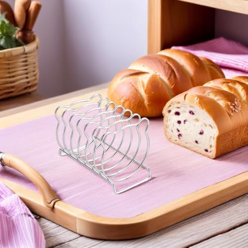 ABOOFAN 2 Pack Bear Toast Rack Bread Holder with 6 Slots Stainless