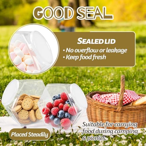 Woozettn 4 Pcs 71 Oz Plastic Candy Jars
