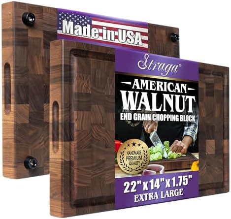 Straga Walnut Chopping Block, 22" x 14"