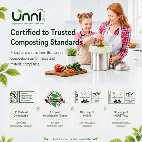 UNNI 1.6 Gallon Compostable Bags, 200 Count