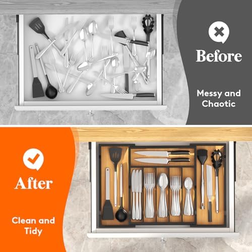 Lifewit Silverware and Cooking Utensil Drawer Organizer Set