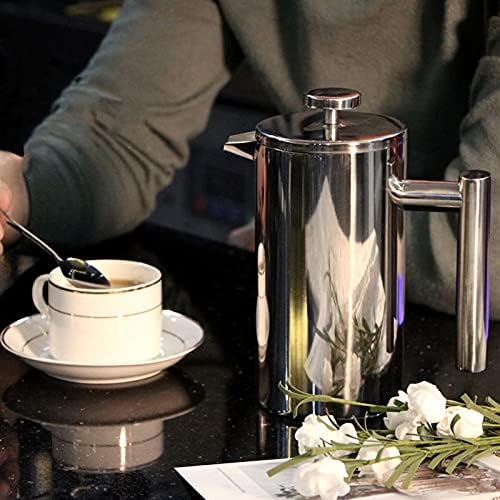 French Press Coffee Maker, Double-Walled Stainless Steel
