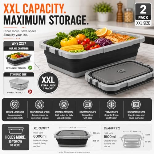 Pamper Paws 2-Pack XL BBQ Prep Tub - 3-in-1 Collapsible Food Prep Tub