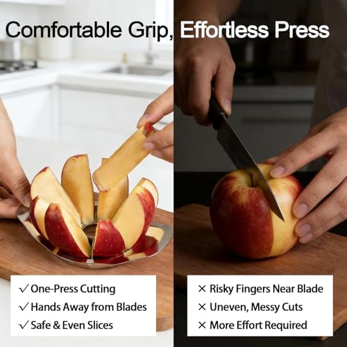 Stainless Steel Apple Slicer and Corer, 8-Slice Apple Cutter Wedger