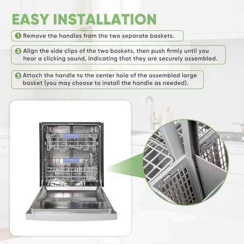 Universal Dishwasher Silverware Basket Replacement - 2 in 1 Detachable