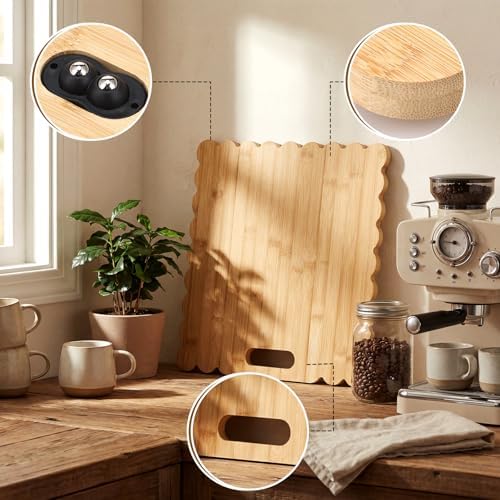 Bamboo Sliding Tray for Coffee Maker, 13 x 14 Inch
