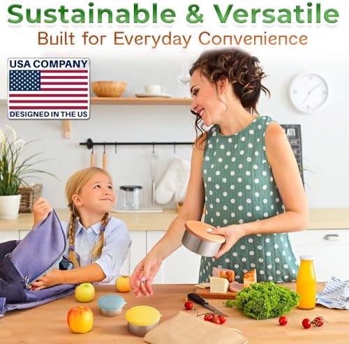 EcoEarth Stainless Steel Food Storage Containers, Metal Lunch Box, Set