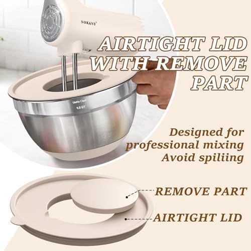 Umite Chef 8PCS Stainless Steel Mixing Bowls with Lids