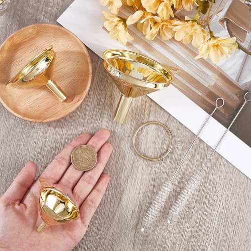GORGECRAFT 3Pcs Small Metal Funnel Set 2.5x3in 1.9x2.2in 1.5x1.8in