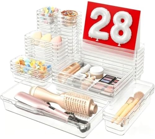 A-LuGei Drawer Organizer for Vanity Bathroom Makeup Desk