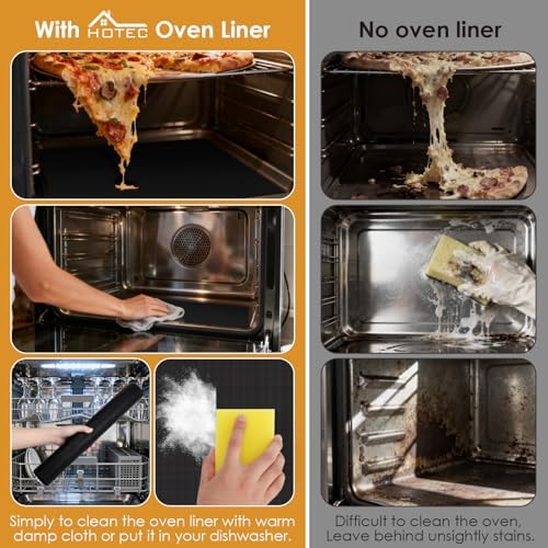 HOTEC Oven Liners for Bottom of Oven 17"x25", 500°F Heat-Resistant
